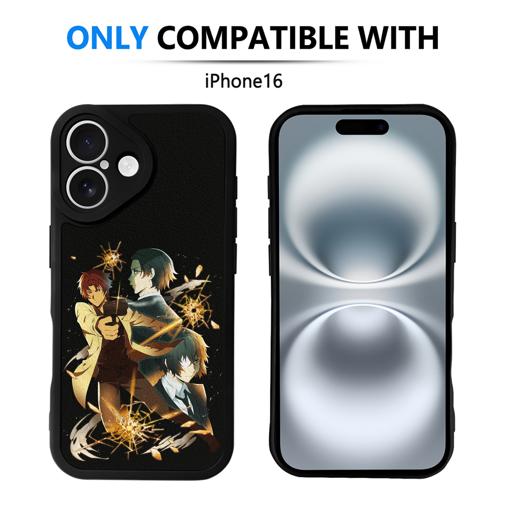 （画像用） 文豪ストレイドッグス Bungo Stray Dogs 【iPhone 16シリーズ対応】シリコンスマホケース（レザー調） 材質：シリコン
